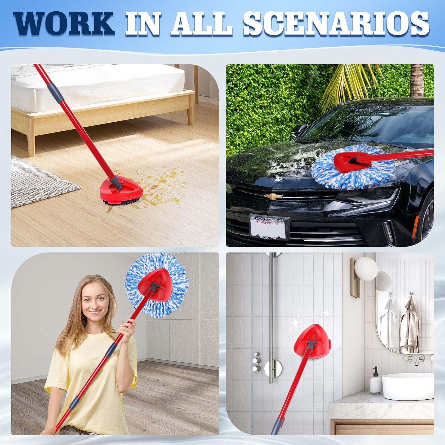 4-Pack Spin Mop Heads for Oceda RinseClean 2-Tank System