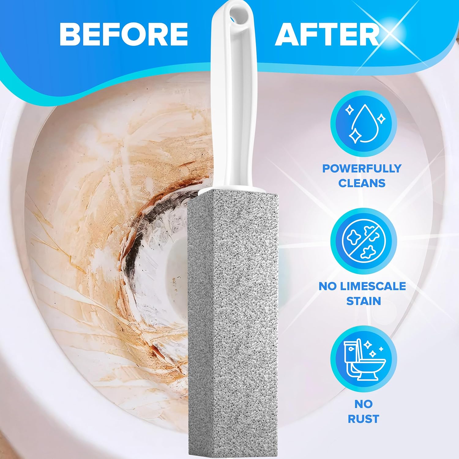 DISIWENE Pumice Stone Toilet Cleaner with Handle 4 Pack