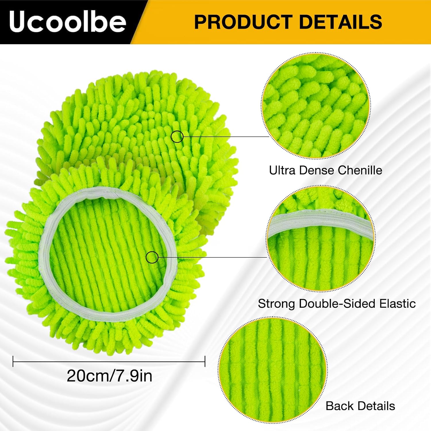 Ucoolbe Chenille Mop Head Refill 3 Pack for O Cedar EasyWring