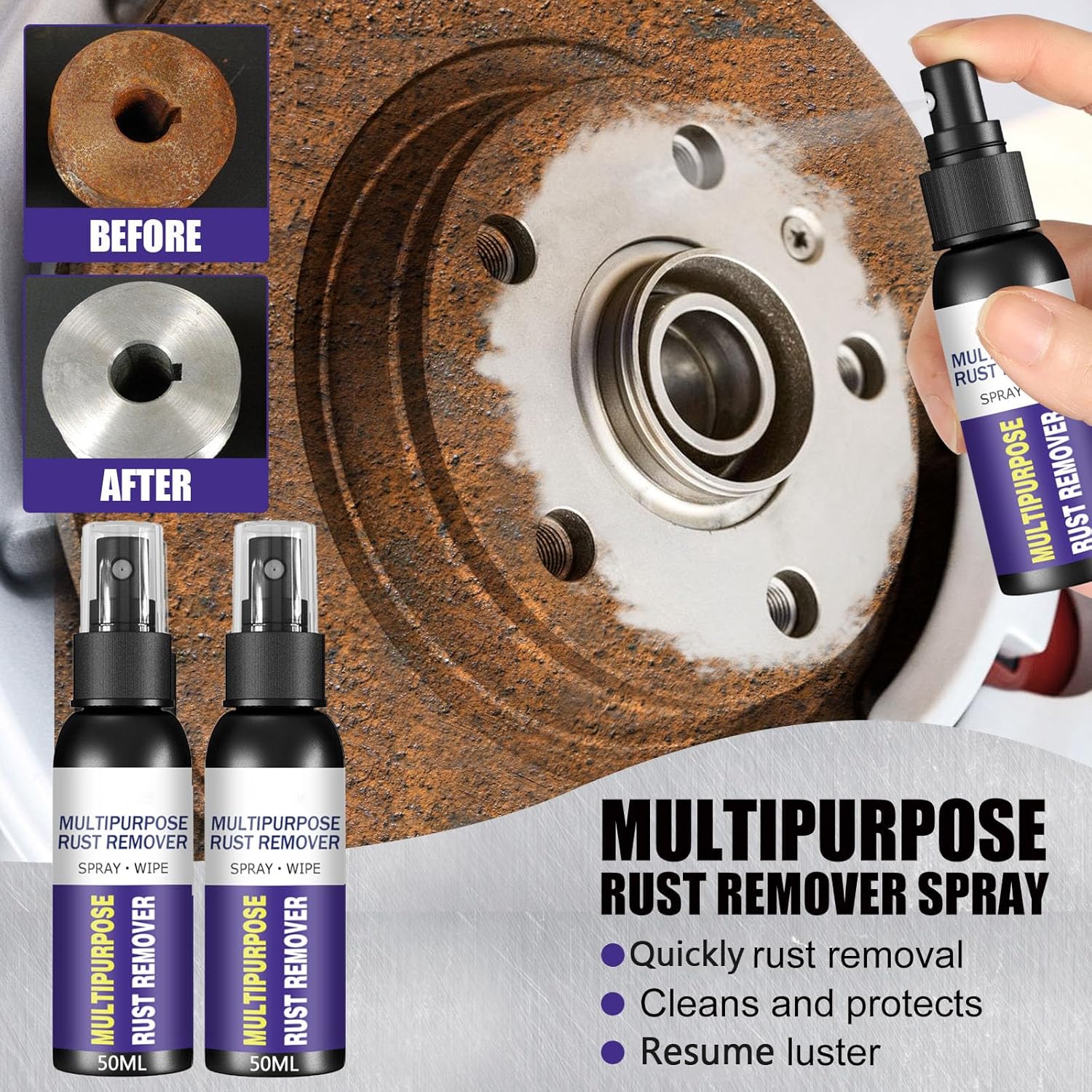 Homomdy 8pcs Multipurpose Rust Remover Spray