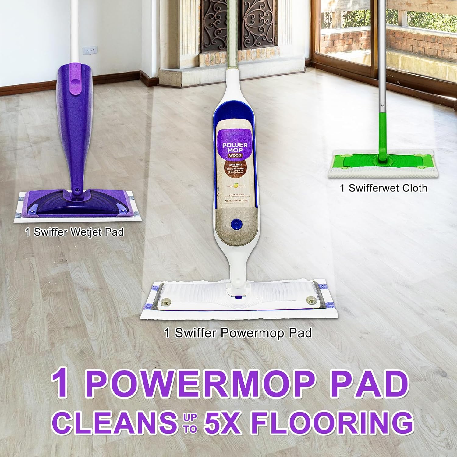 DLAIMI 12 Pack PowerMop Pads Refills for Swiffer