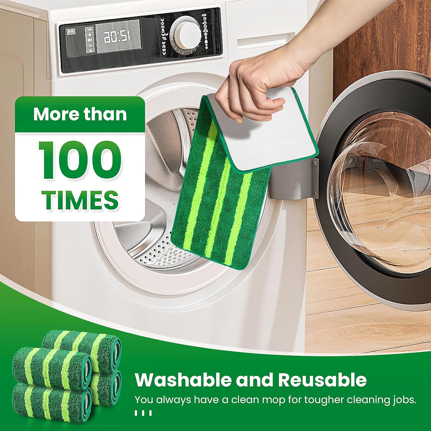 4 Pack Microfiber Spray Mop Pads Refills for Libman Freedom Spray Mop