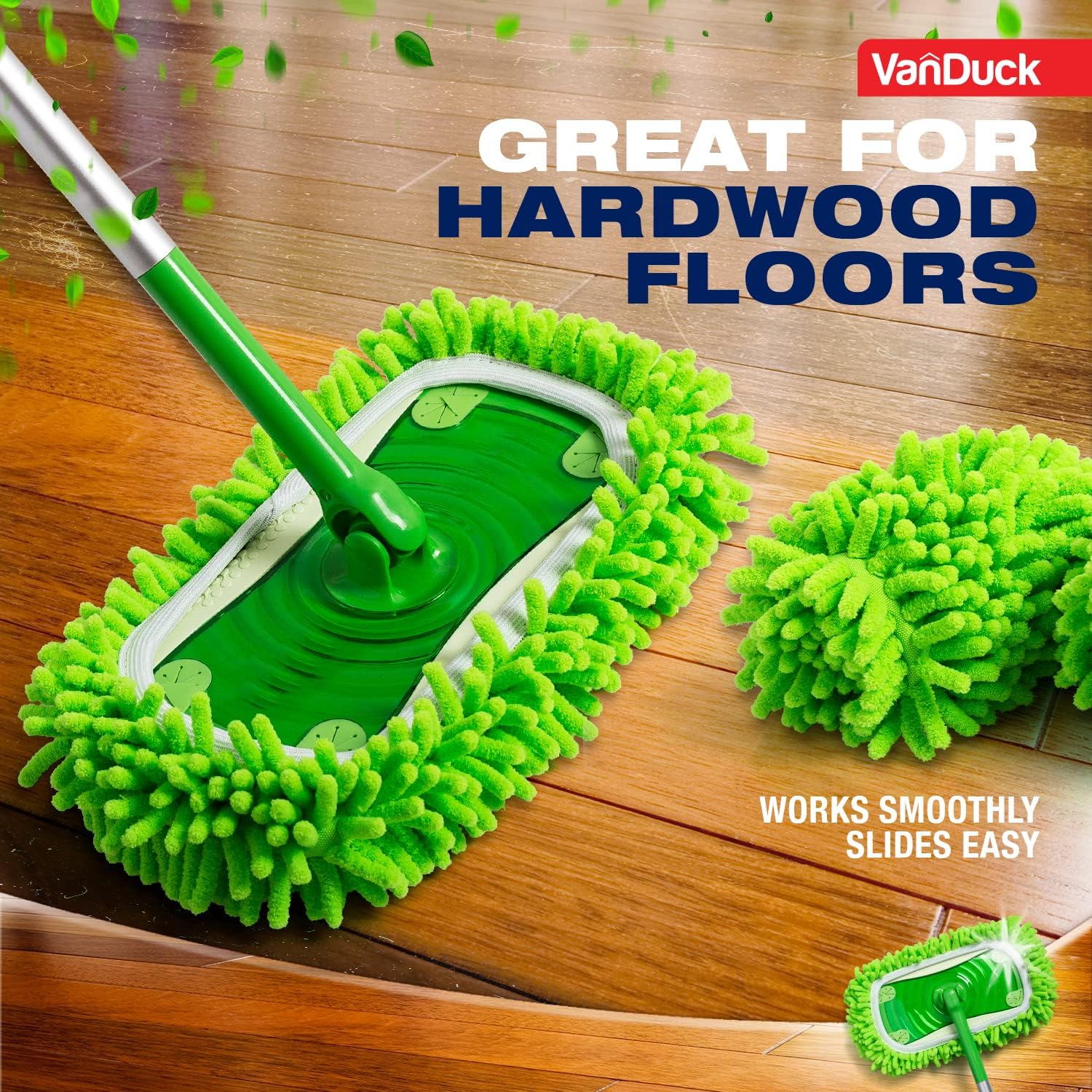VanDuck Dust Mop Refill 6 Pack - Microfiber Pet Heavy Duty Dry Cloth