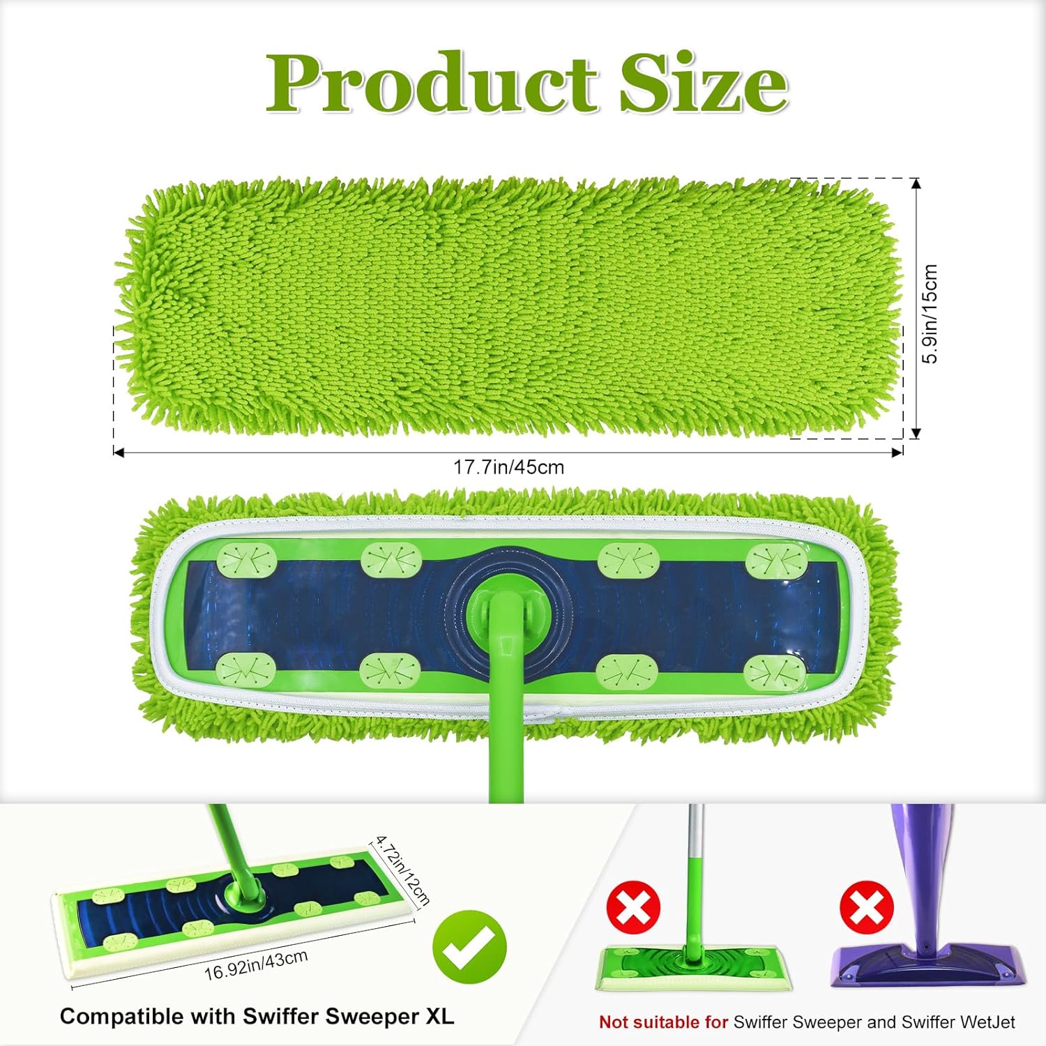 DLAIMI XL Mop Pads for Swiffer XL 6 Pack