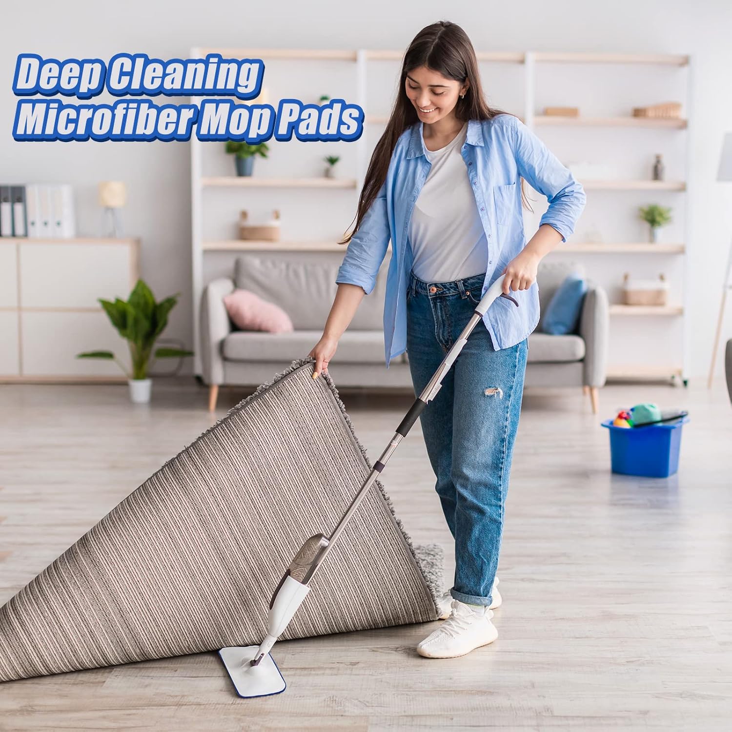 12 Piece Microfiber Mop Pads Reusable for Bona Mop