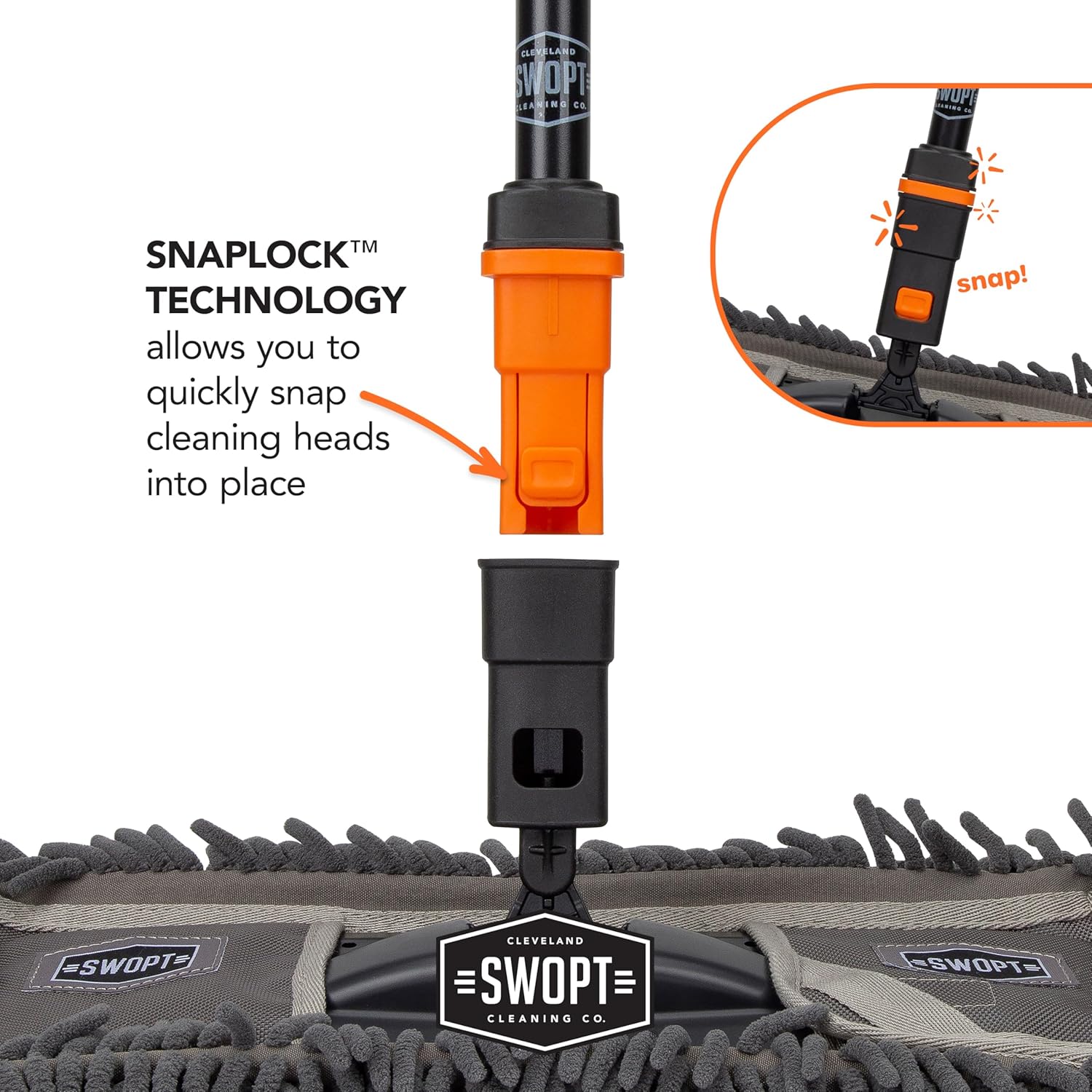 SWOPT 24 Microfiber Dust Mop with Interchangeable Handles