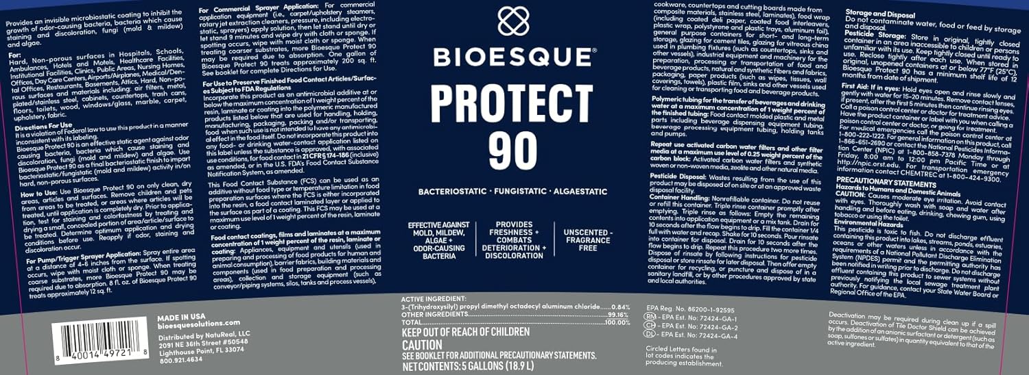 Bioesque Protect 90 Heavy Duty Mold Mildew Remover 5 Gallon