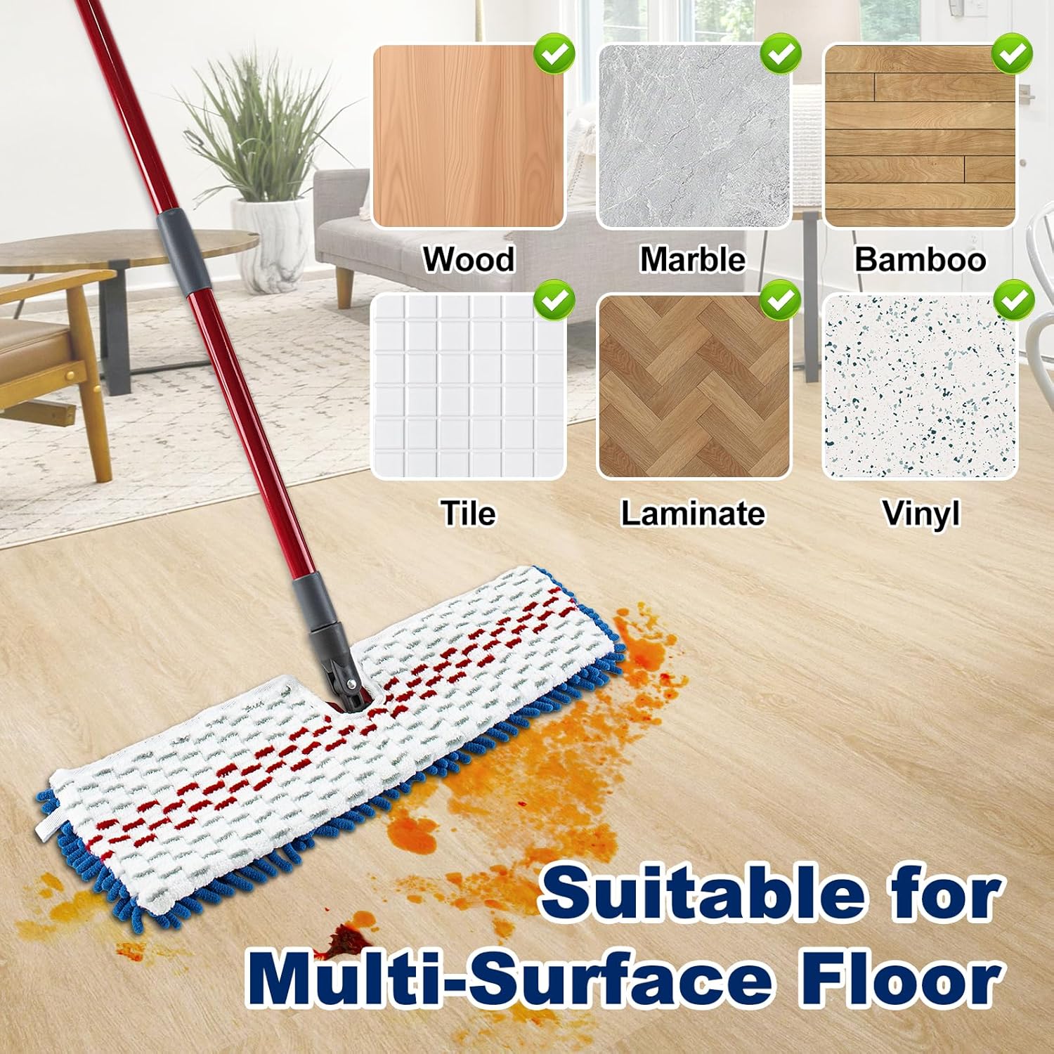 4 Pack Mop Refills for O-Cedar 3-Action Flip Mop