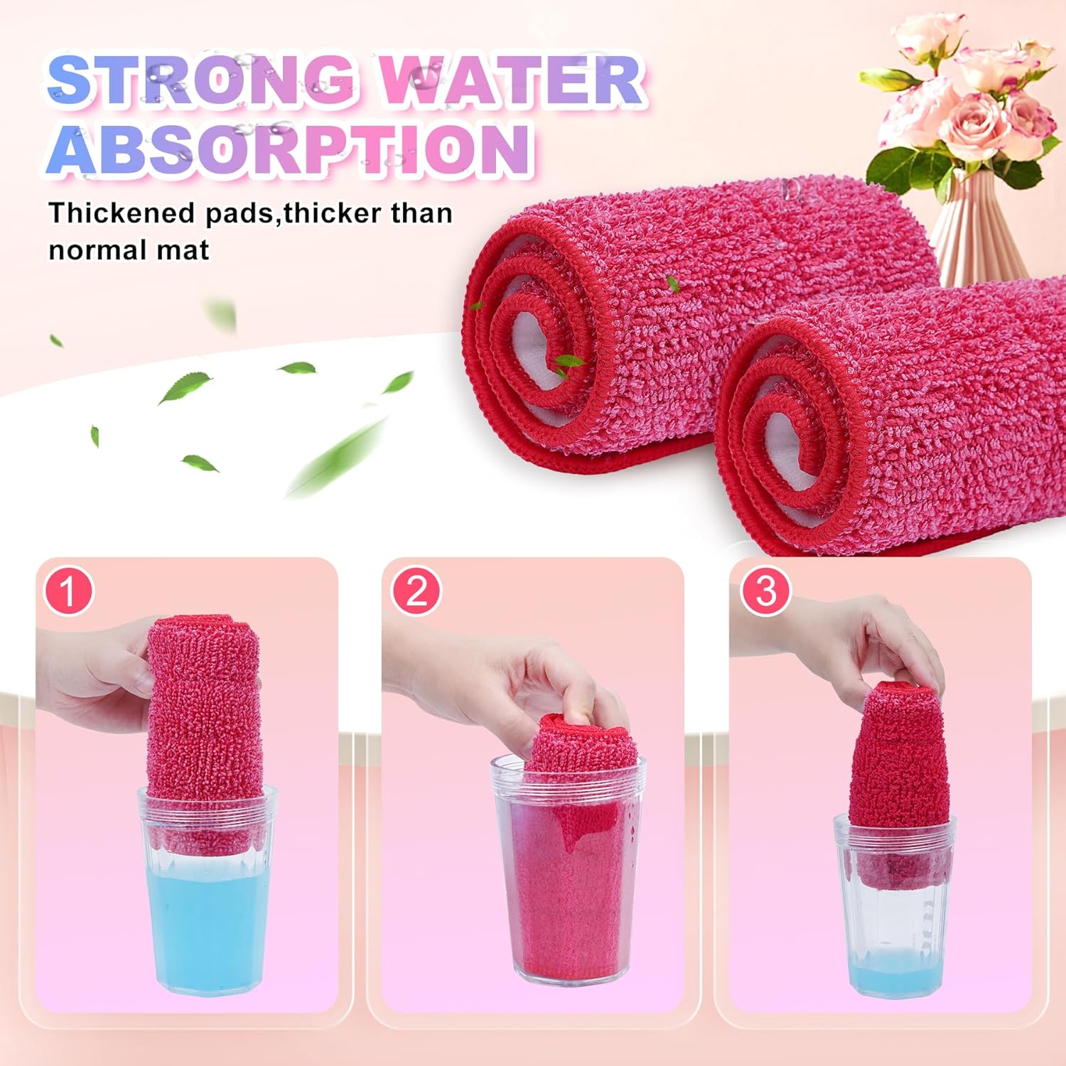 iKEEPOW Replacement Microfiber Mop Pads 4 Pack