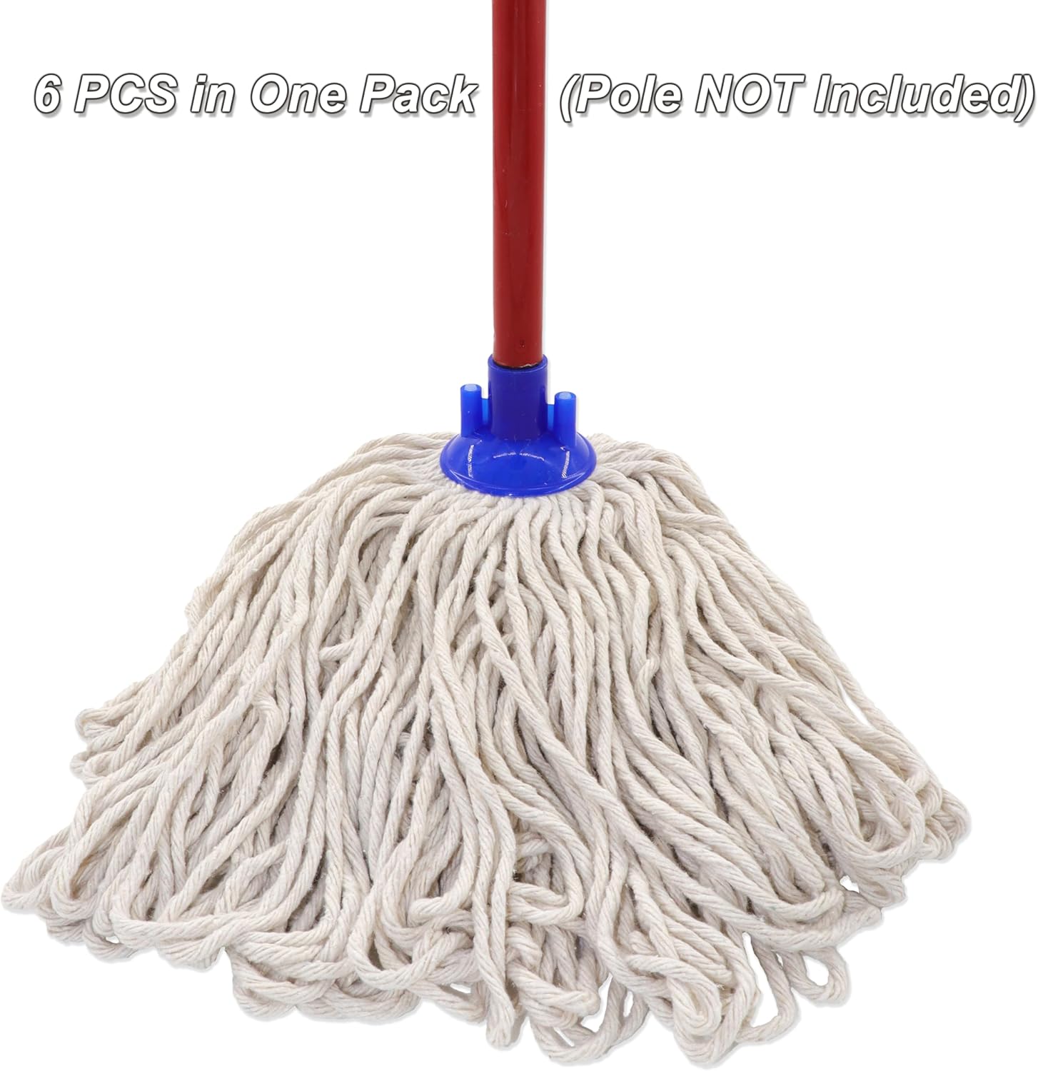EaseYourDay Cotton String Mop Replacement Heads 6 Pcs
