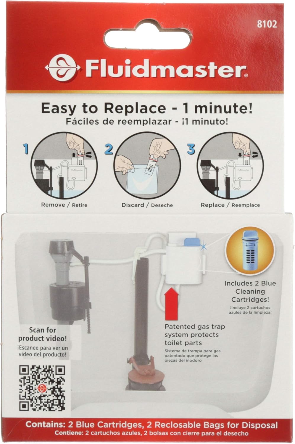 Fluidmaster 8102P8 Blue Refill Pack - Upgraded Toilet Cleaner