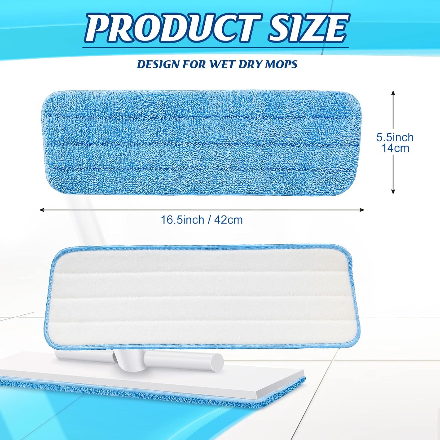 24 Pack Microfiber Mop Pads for Wet Dry Mops