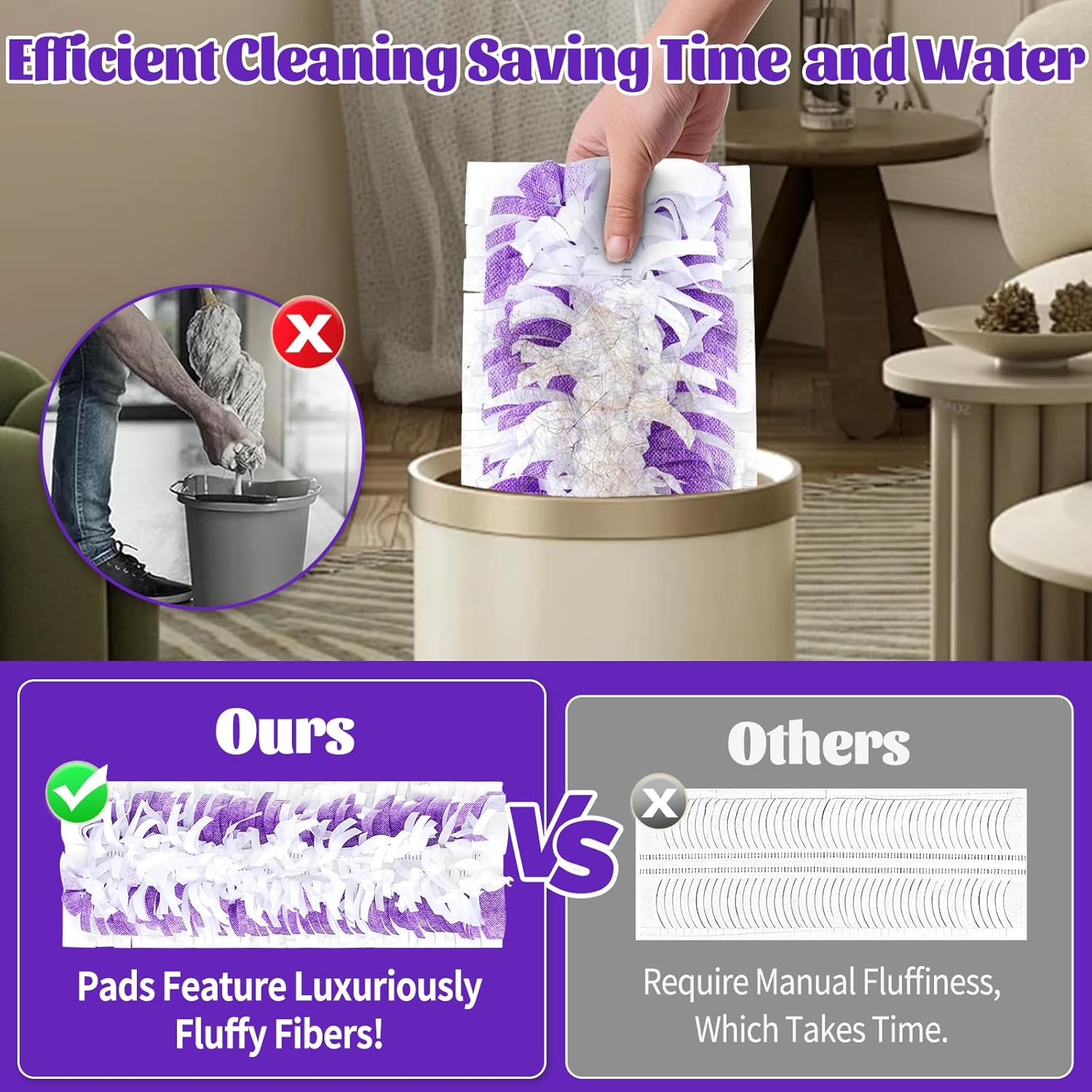 40 Pack Swiffer Power Mop Pads Replacement - Multi-Surface Wet Dry Mopping Refills