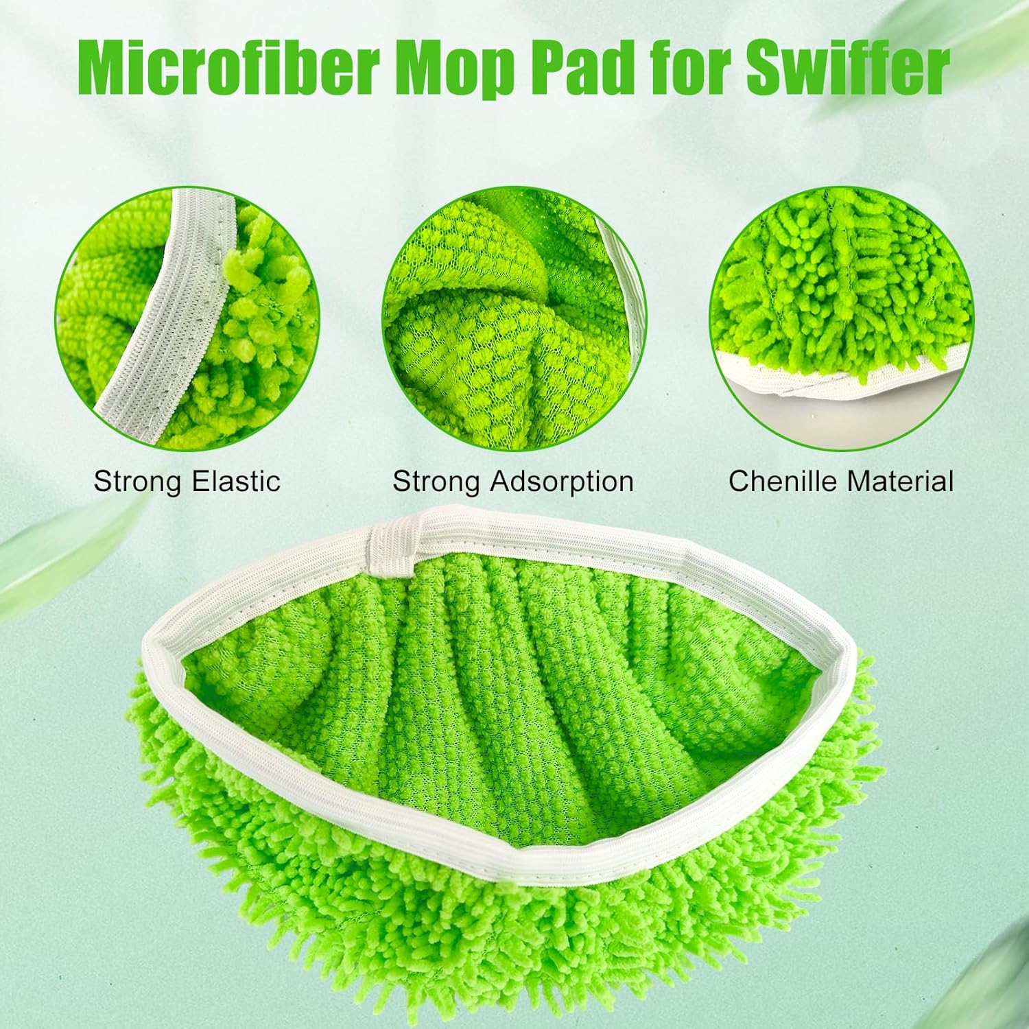 6 Pack Reusable Microfiber Mop Pads for Swiffer Sweeper Mop