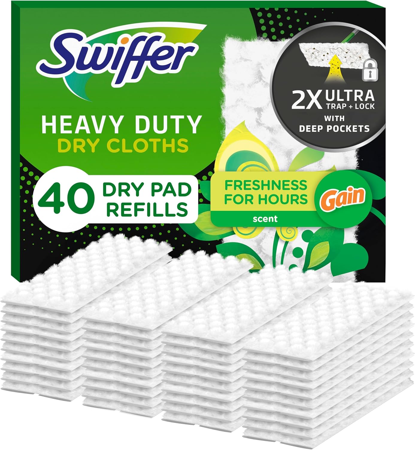 Swiffer Dry Pads Refill with Gain Heavy Duty 40ct