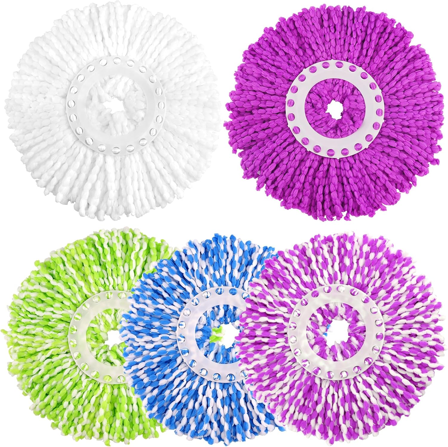 NICEMOVIC 5 Pack Microfiber Spin Mop Heads