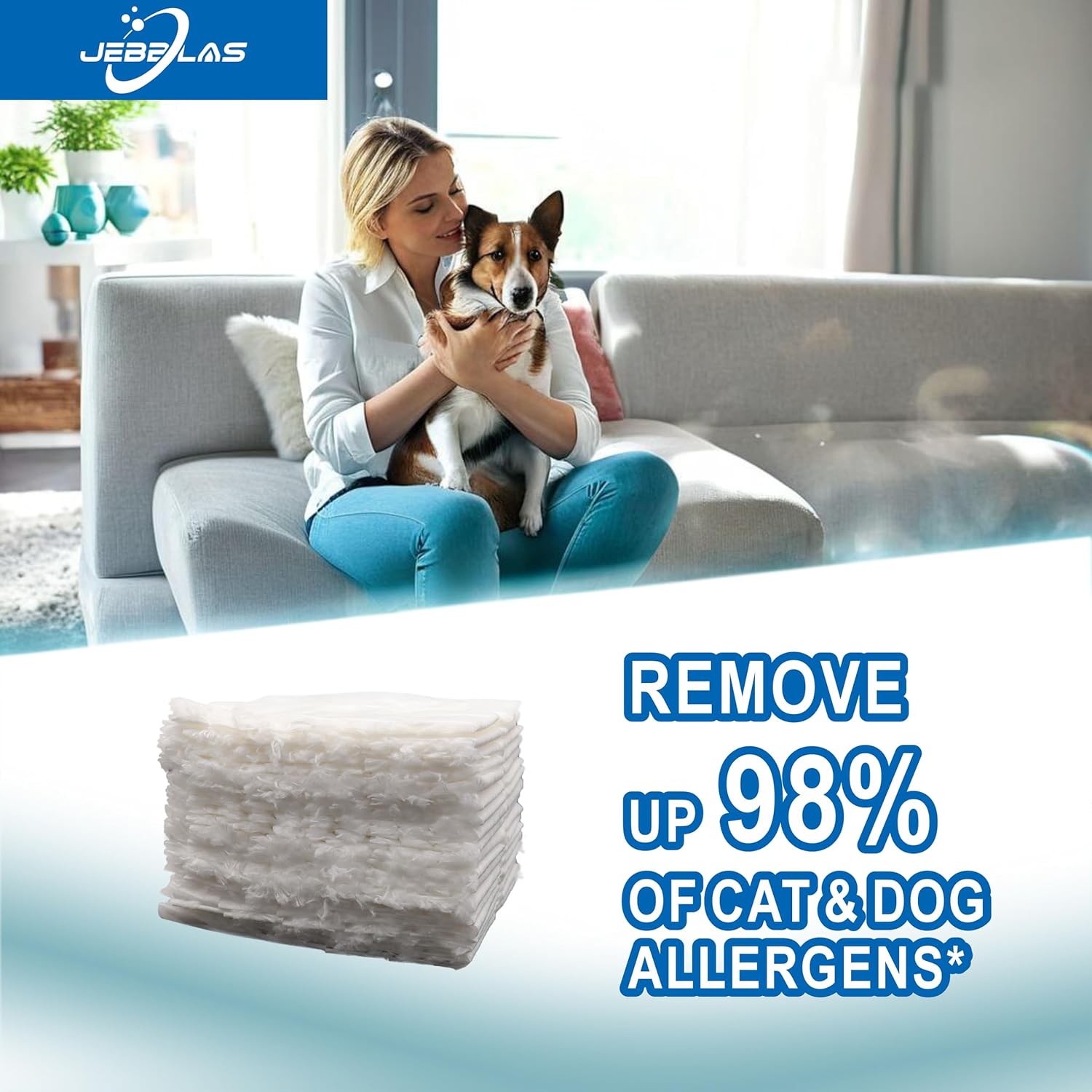 JEBBLAS Heavy Duty Mop Pads Refills - 40 Pcs Multi Surface