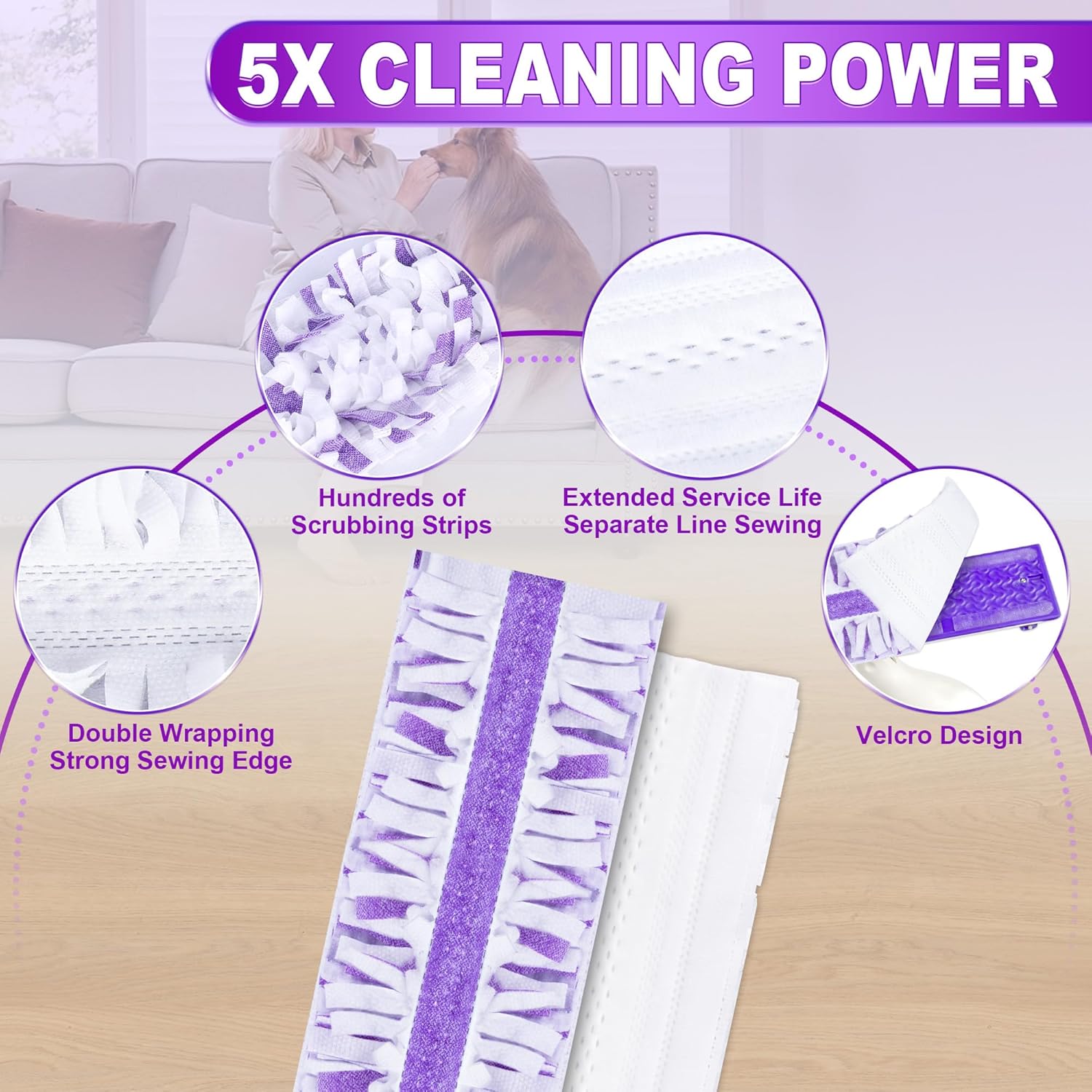 EXEGO Power Mop Pads Refills 12 Count for Multi-Surface Cleaning
