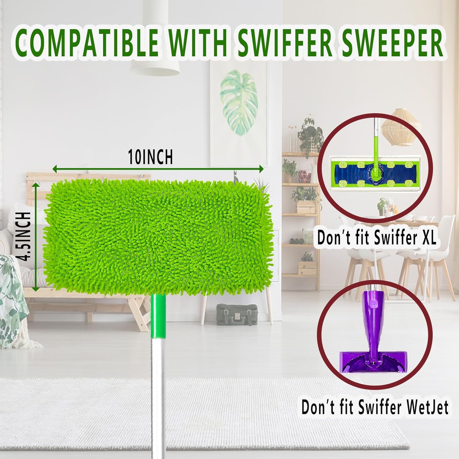 Febsow 8PCS Reusable Microfiber Mop Pads
