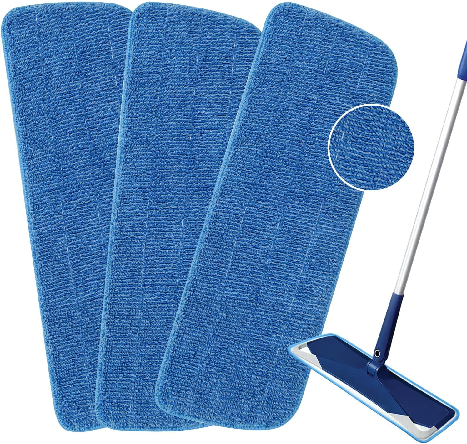 3 Pack Microfiber Mop Pads for Wet Dry Mop Replacement