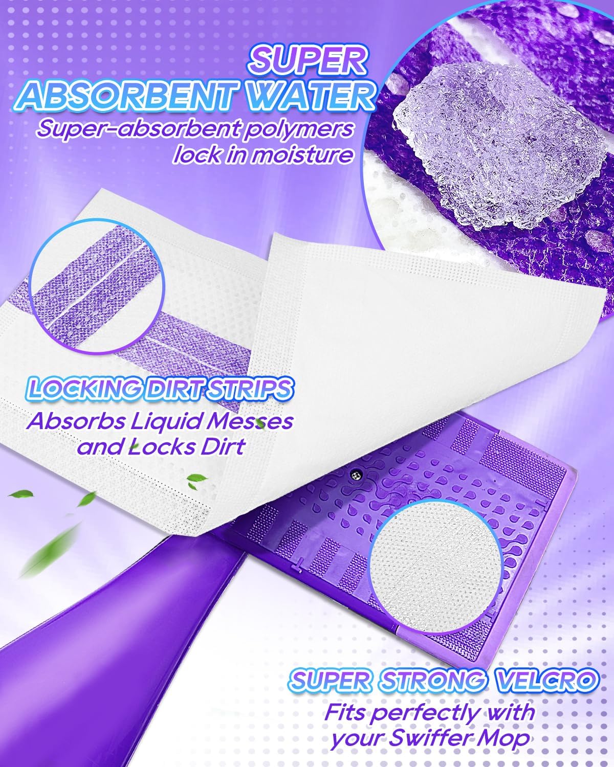 YagoDago 20-Pack Wet Jet Mop Pad Refills - 5 Layers Durable Absorbent