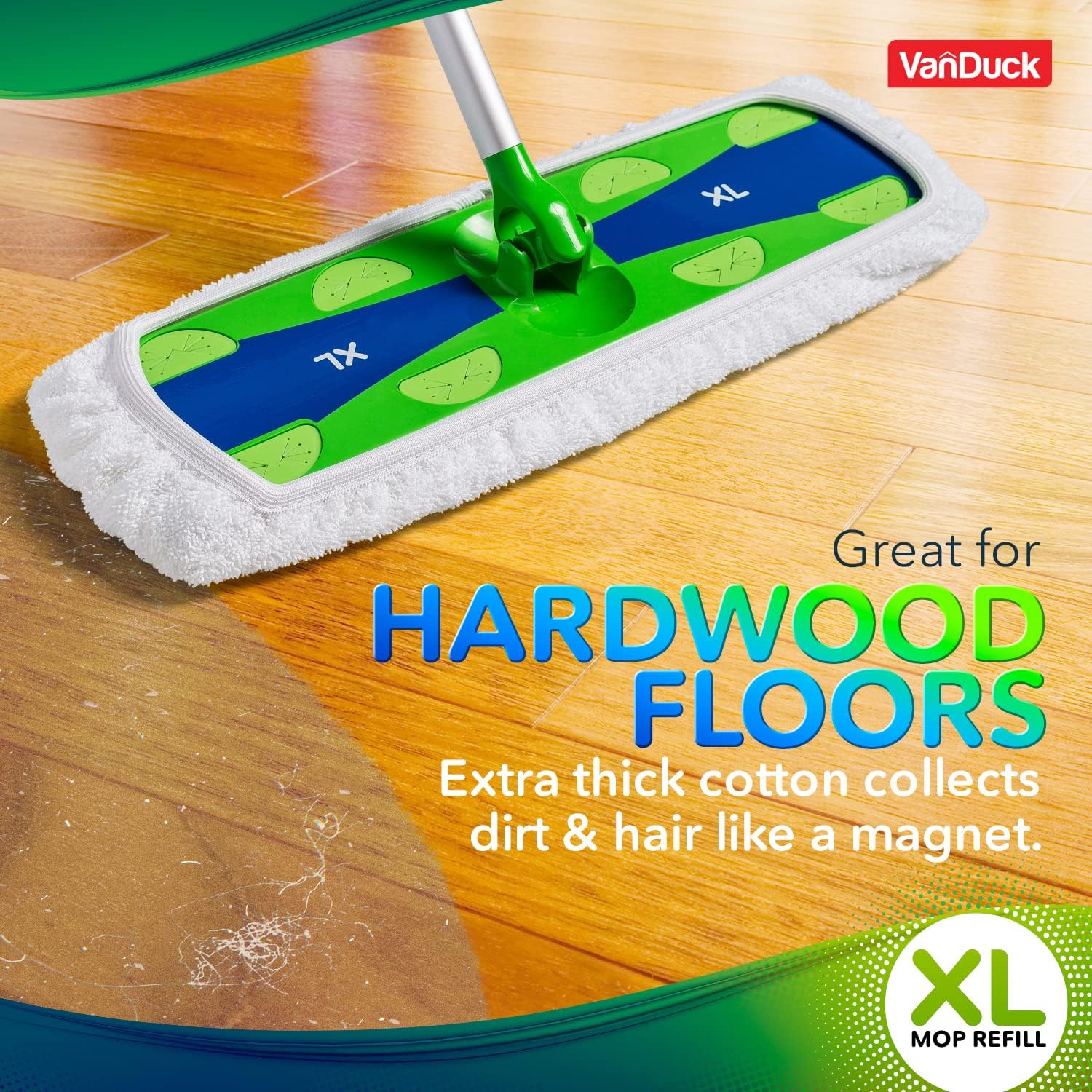 VanDuck Extra Large Cotton Mop Pads - 4-Pack for Swiffer XL Mop