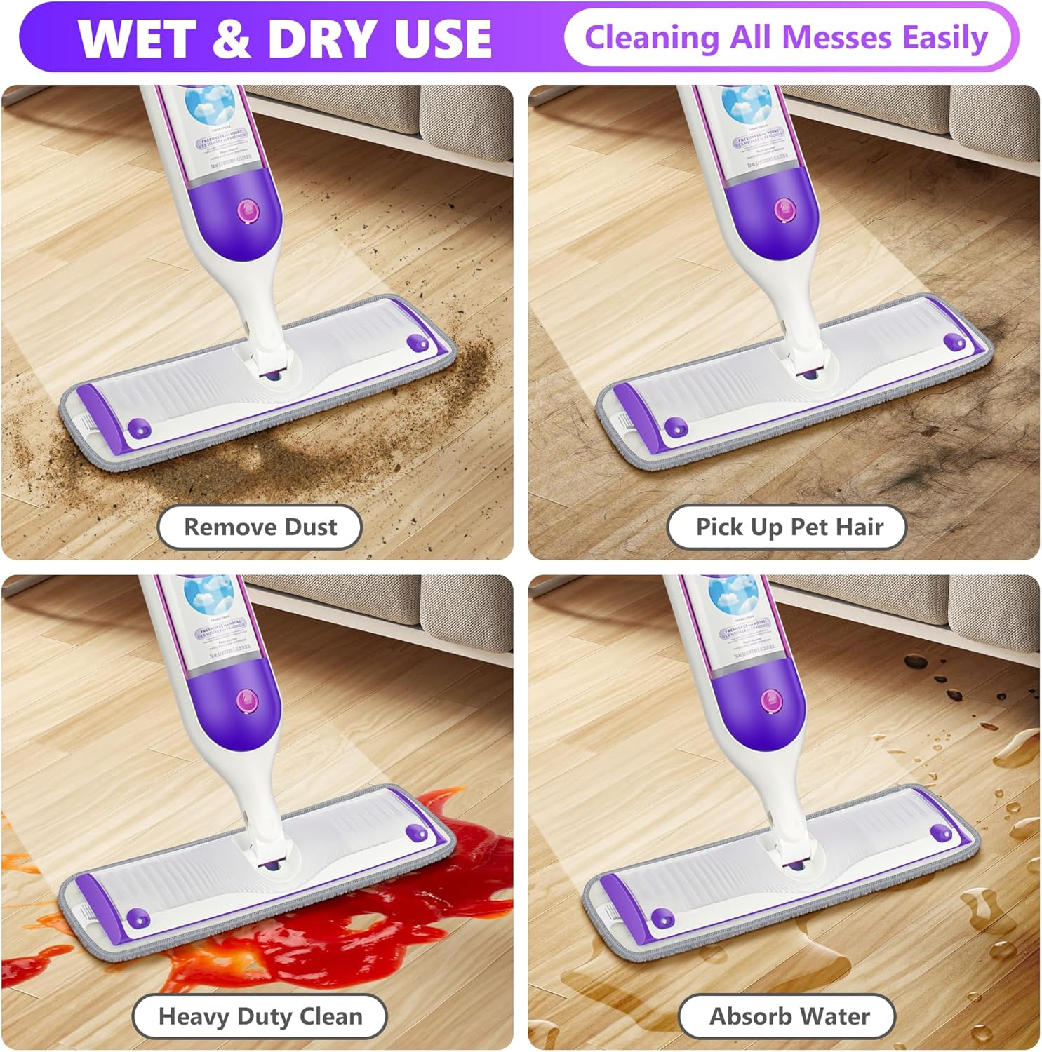 6 Pack Reusable Mop Pads for Swiffer PowerMop and All Floors