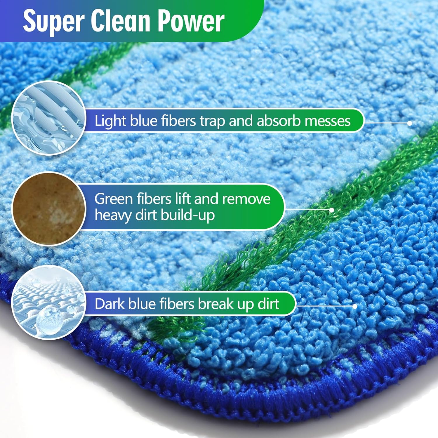 12-Pack Microfiber Replacement Pads for Bona 18-Inch Mops