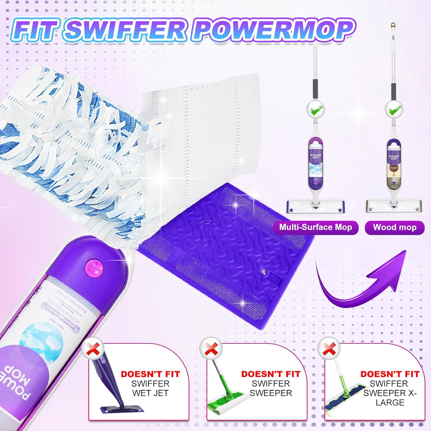 12 Pack Power Mop Refills for Swiffer Power Mop
