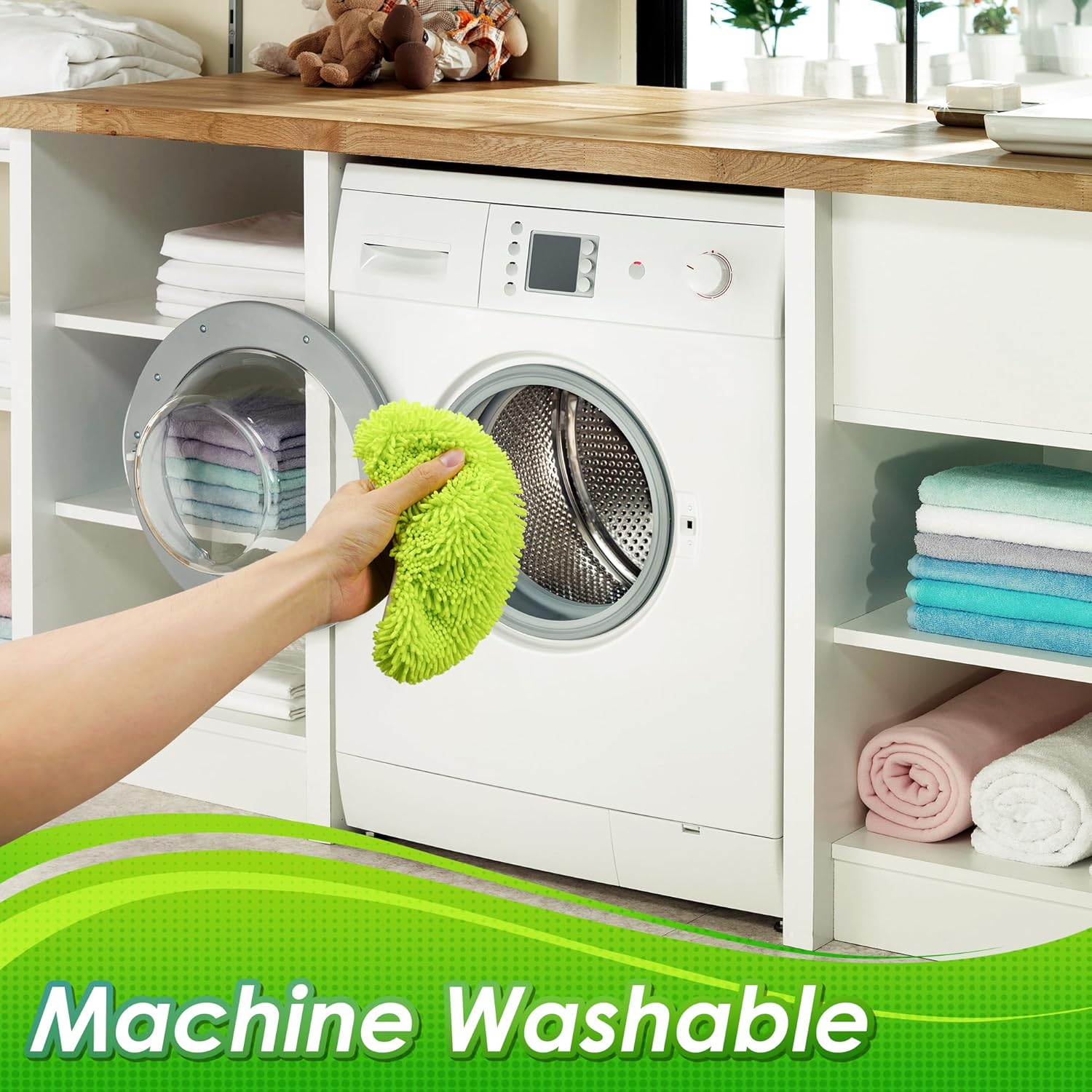 NEWE Reusable Microfiber Mop Pads 4 Pack Swiffer Compatible