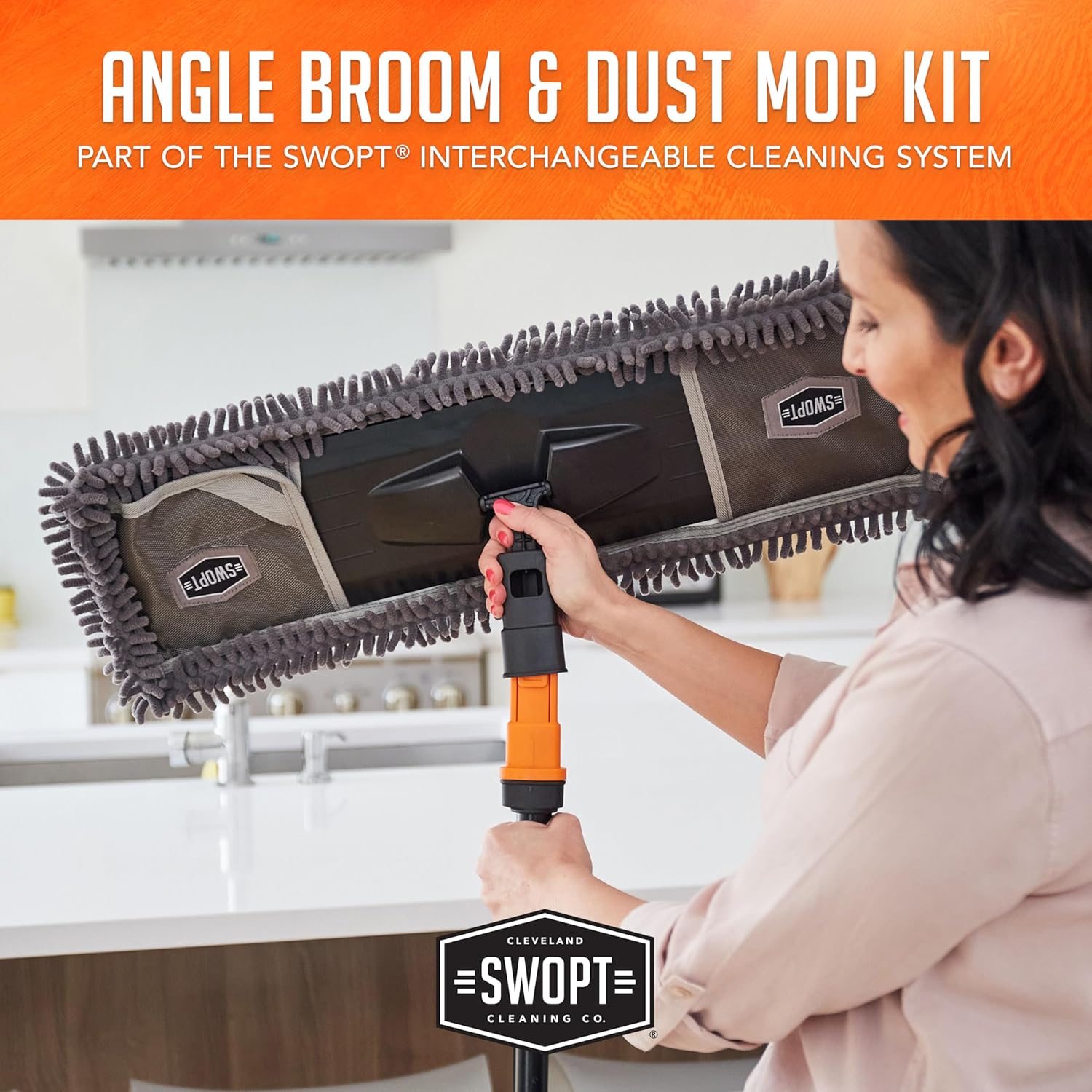 SWOPT 24 Microfiber Dust Mop with Interchangeable Handles