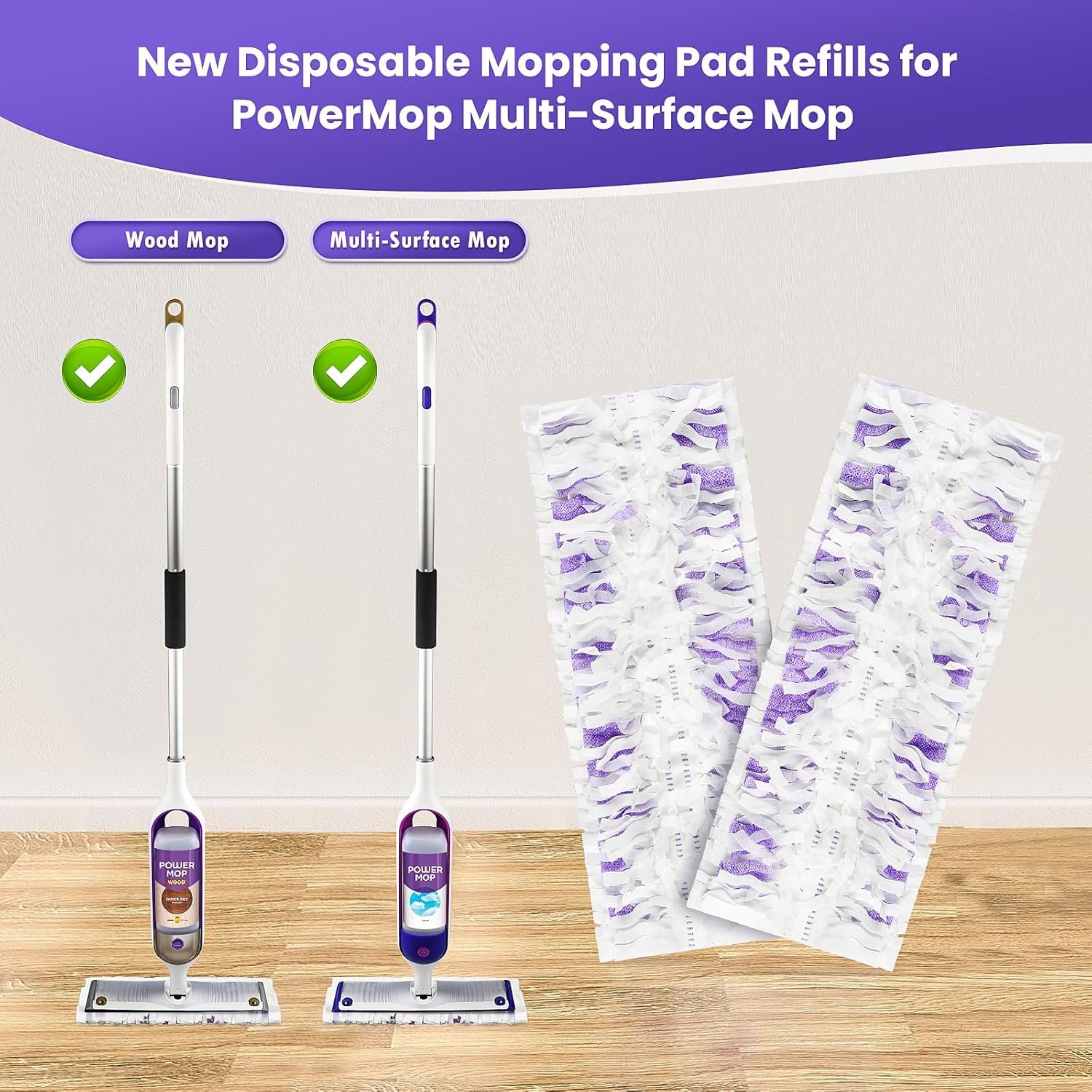 30 Pack Power Mop Pad Refills for Swiffer PowerMop Multi-Surface Mop
