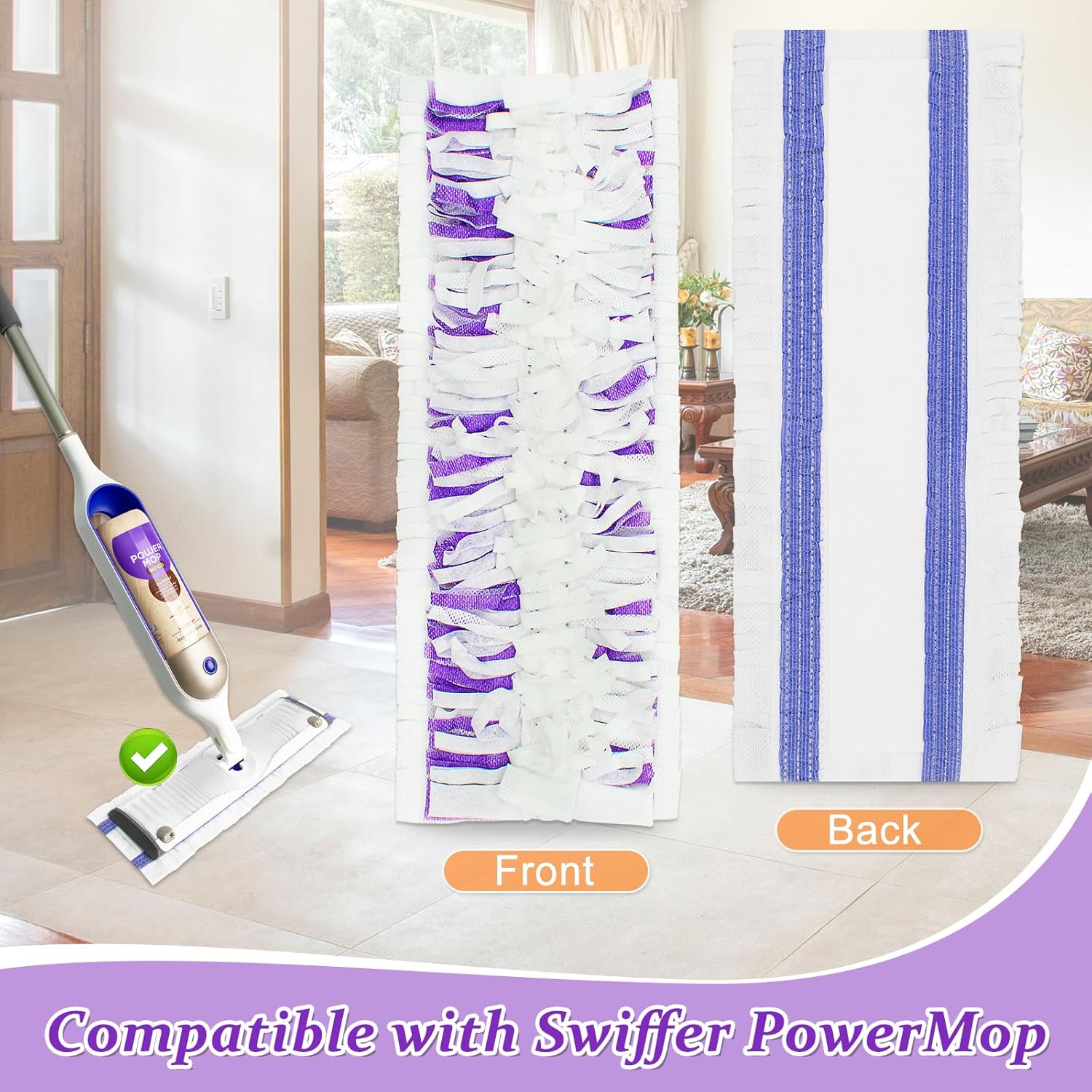DLAIMI 12 Pack PowerMop Pads Refills for Swiffer