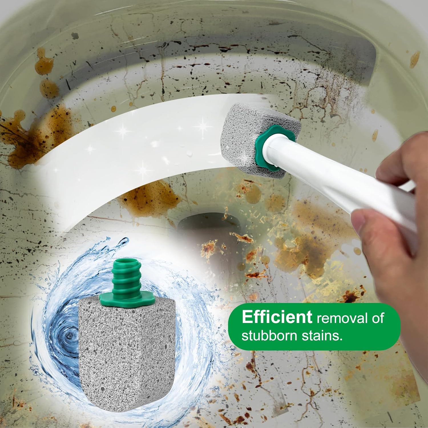 Enjunway Pumice Stone Toilet Cleaner with 30CM Handle - 5 Pack Refills