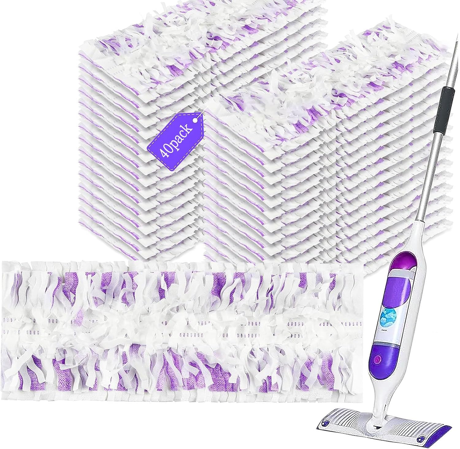 Ndoge 40 Pack Power Mop Pad Refills for Swiffer Multi-Surface