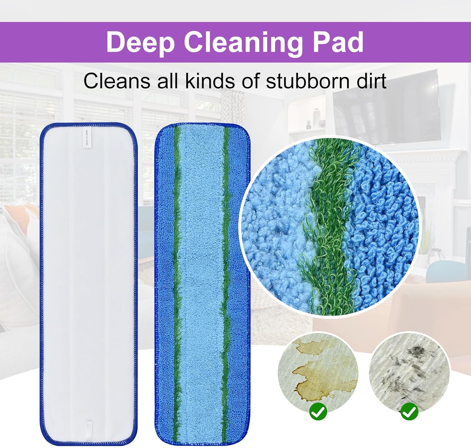 DLAIMI 6 Pack Pet Hair Microfiber Mop Pads Set