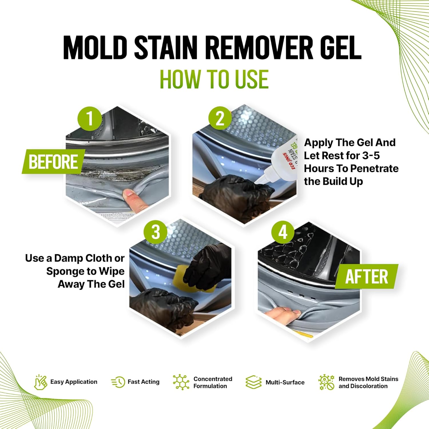 ECO JINUS Mold Stain Remover Gel 7 Fl Oz