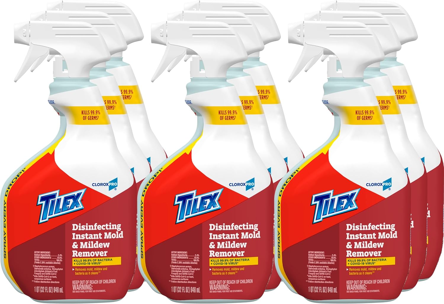 CloroxPro Tilex Mold Mildew Remover Spray 32oz Pack of 9
