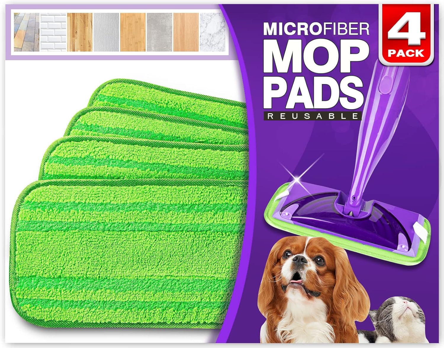 Orighty Reusable Mop Pads - 116x55 Inch Machine Washable Compatible with Swiffer WetJet