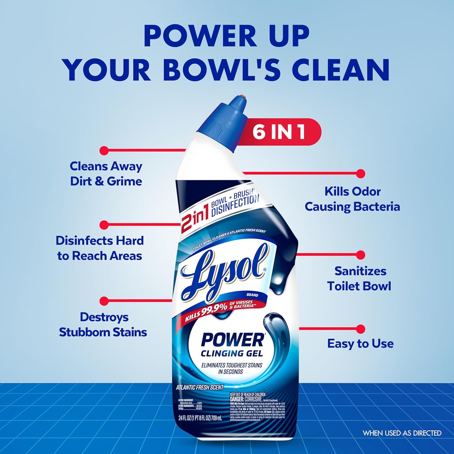 Lysol Max Strength Toilet Bowl Cleaner 24 oz 4ct 1