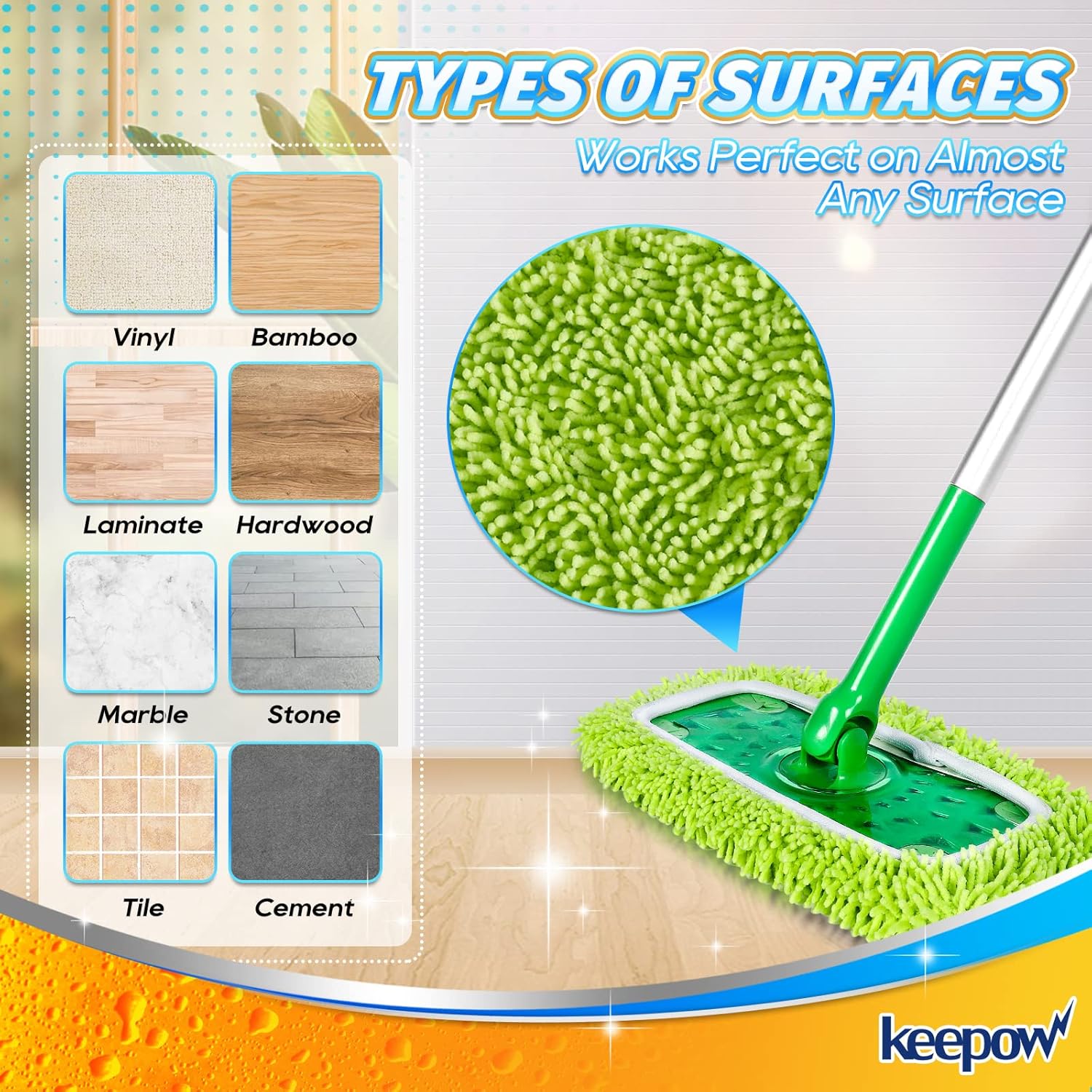 KEEPOW Reusable Mop Pads for Swiffer 6-Pack 1