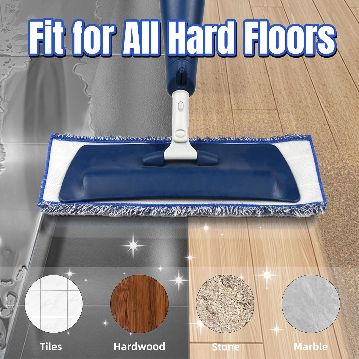 3 Pack Microfiber Replacement Mop Pads for Bona