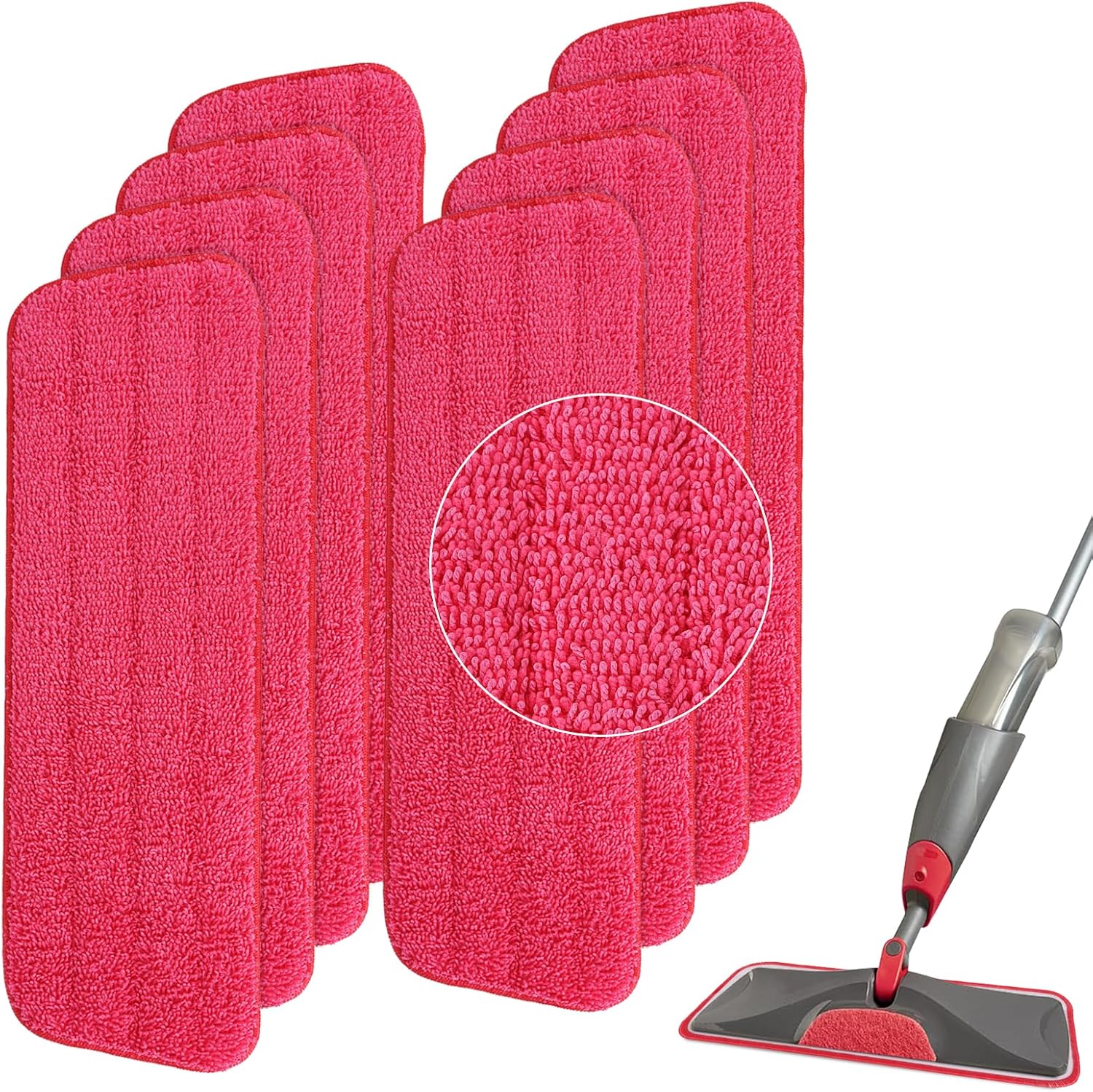 BeiLan Replacement Microfiber Mop Pads - 8 Pack 165 Wet Dry Refills