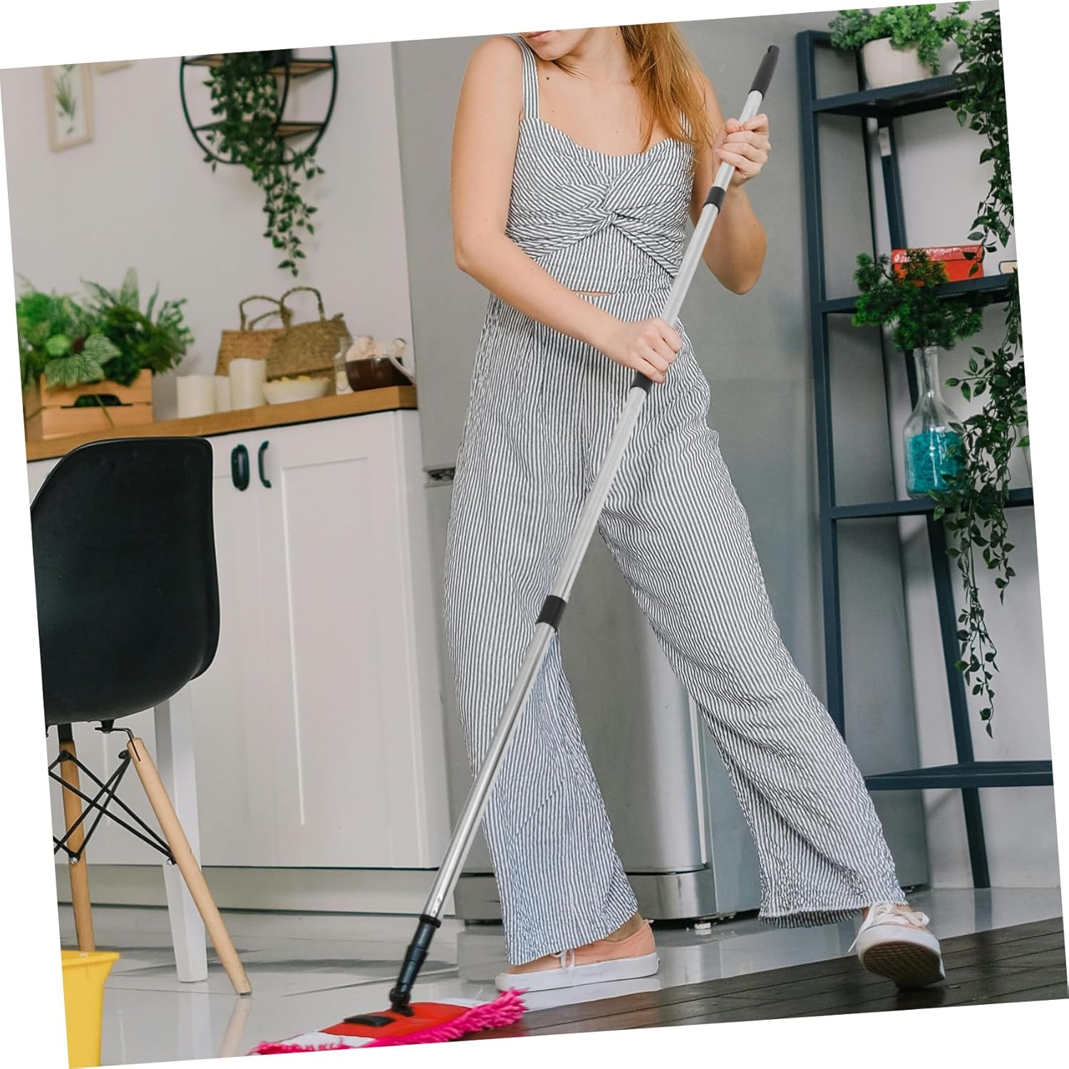 Stainless Steel Mop Handle Extendable for Mops and Brooms Black
