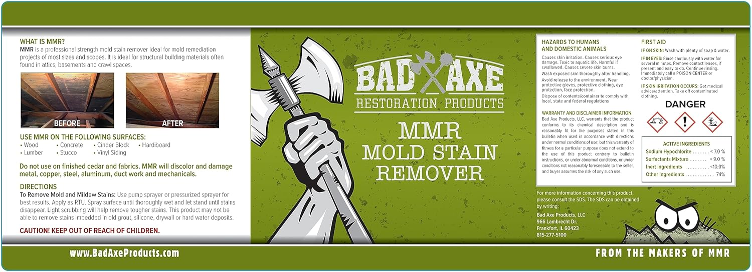 Bad Axe MMR Mold Stain Remover - 1 Gallon 2 1