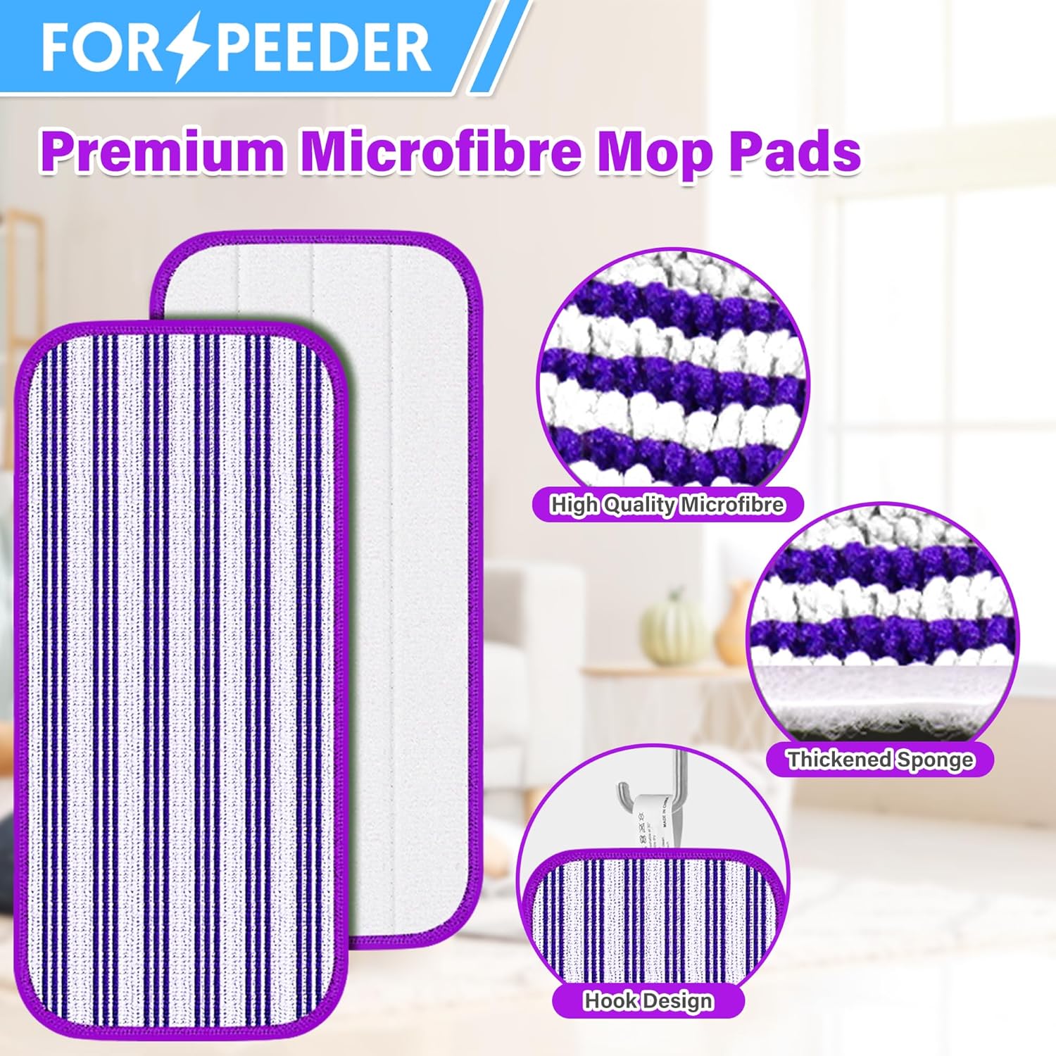 FORSPEEDER 6 Pack Reusable Mop Pads for Swiffer WetJet 1