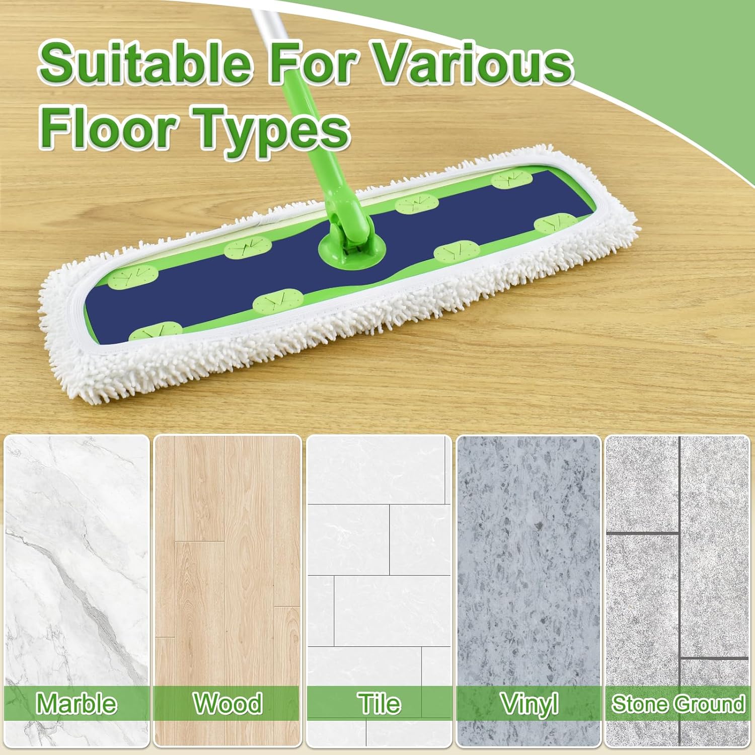 8 Pack Reusable Swiffer XL Mop Pads - Wet Dry Compatible