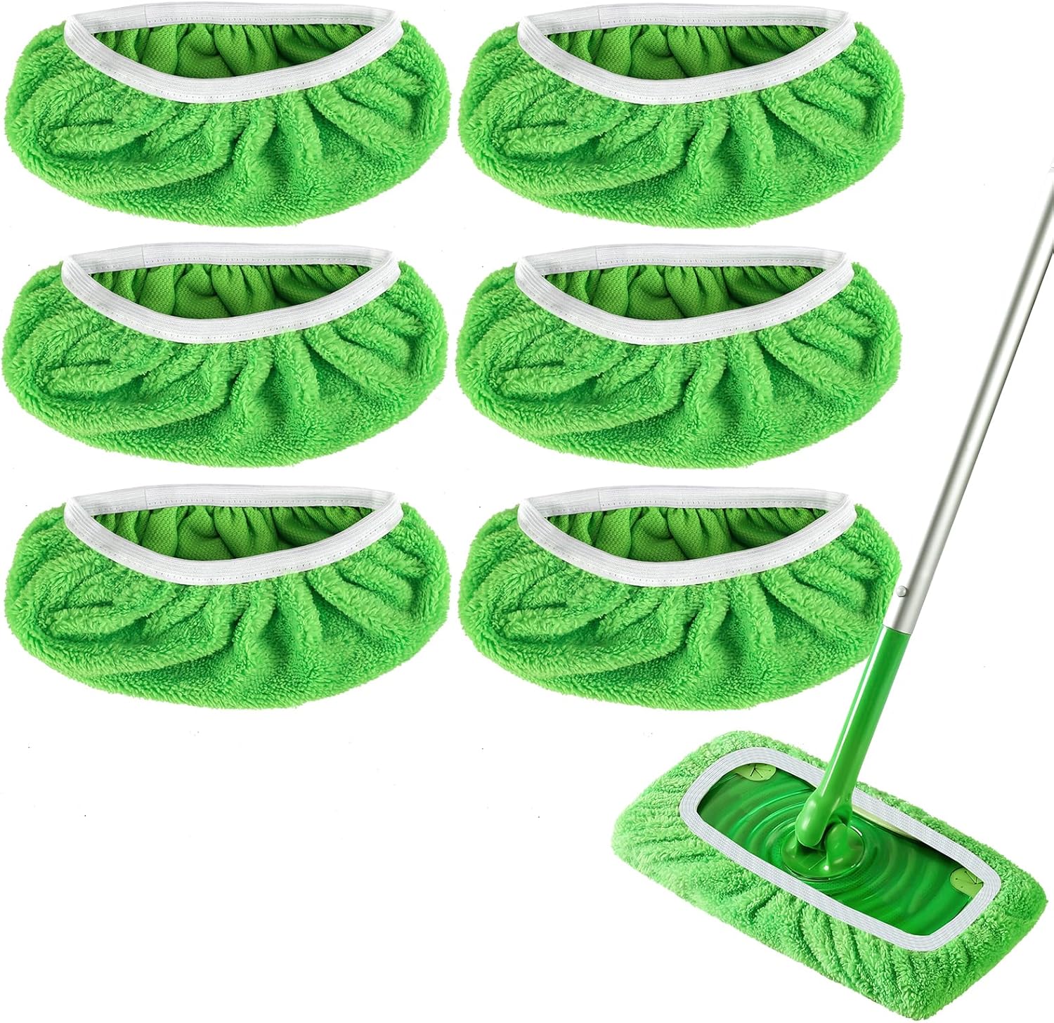 Yicotira Reusable Wet Pads for Swiffer Sweeper Mop - 6 Pack