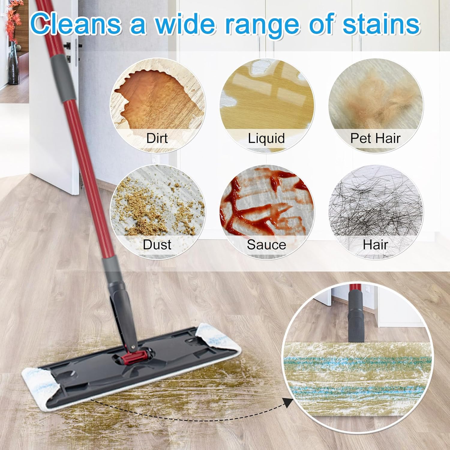 6 Pack Microfiber Mop Pads for O-Cedar H2Pro Flat Mop System
