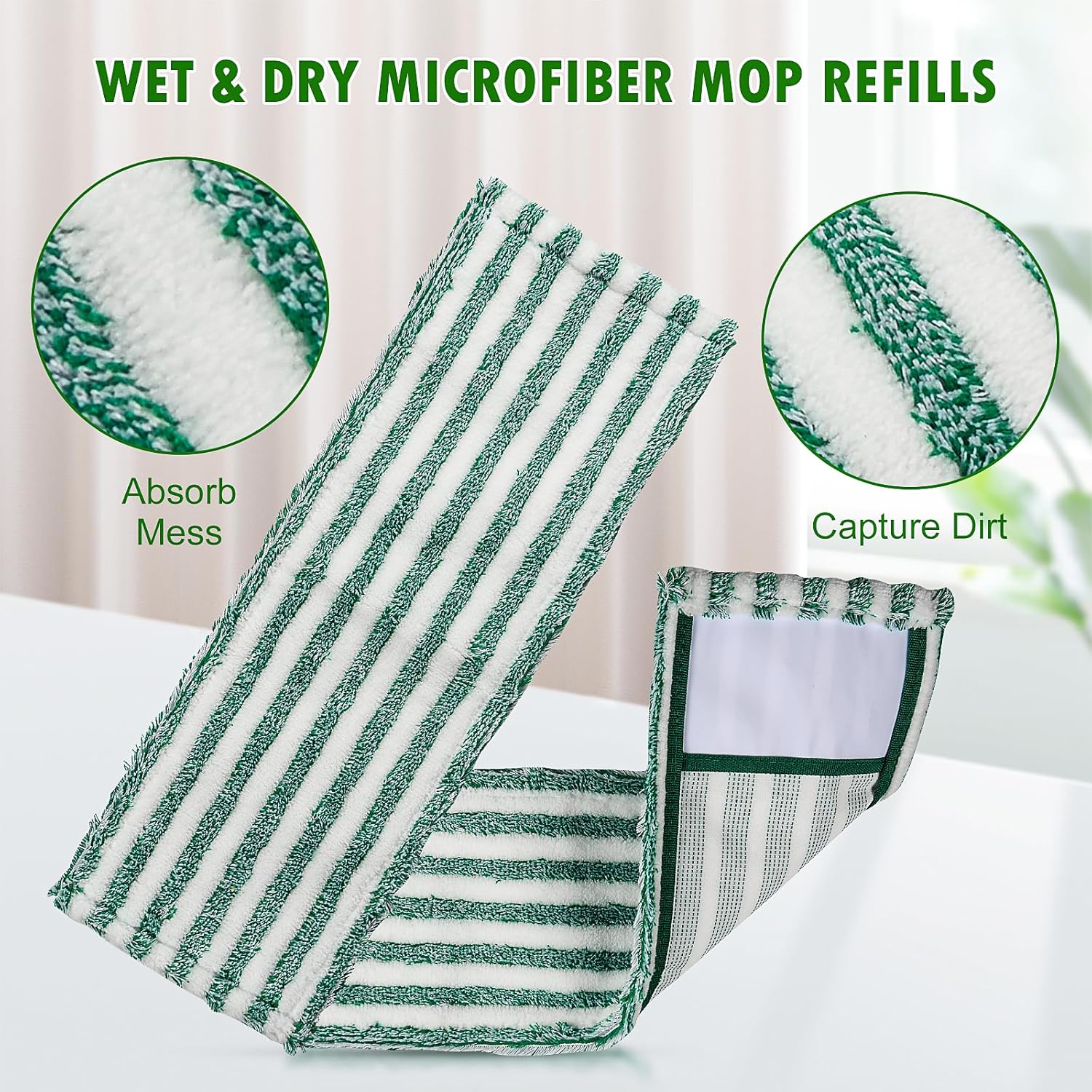 NIXOOT 6 Pack Microfiber Mop Refill Pads